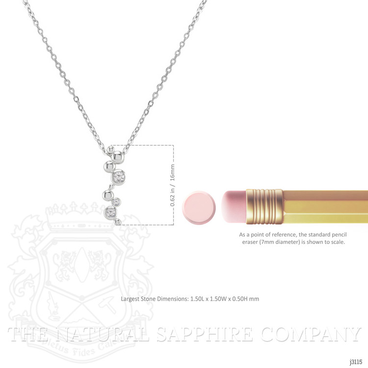 0.16 Ct. White Sapphire Accent Stones Pendant, Silver