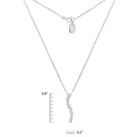 0.16 Ct. White Sapphire Accent Stones Pendant, Silver Image