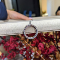0.50 Ct. White Sapphire Accent Stones Pendant, Silver Life Style