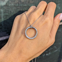 0.50 Ct. White Sapphire Accent Stones Pendant, Silver Life Style