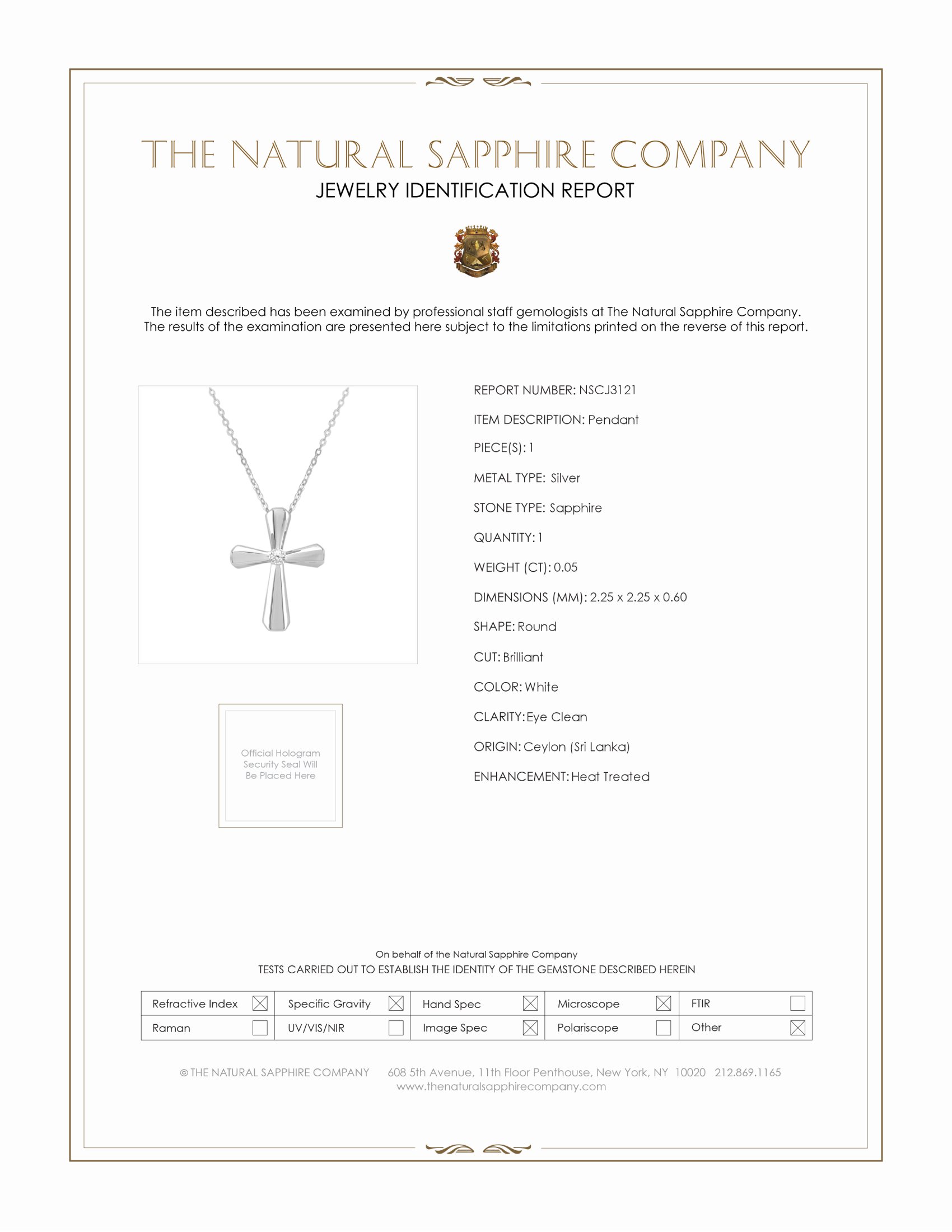 0.05 Ct. White Sapphire Accent Stones Pendant, Silver