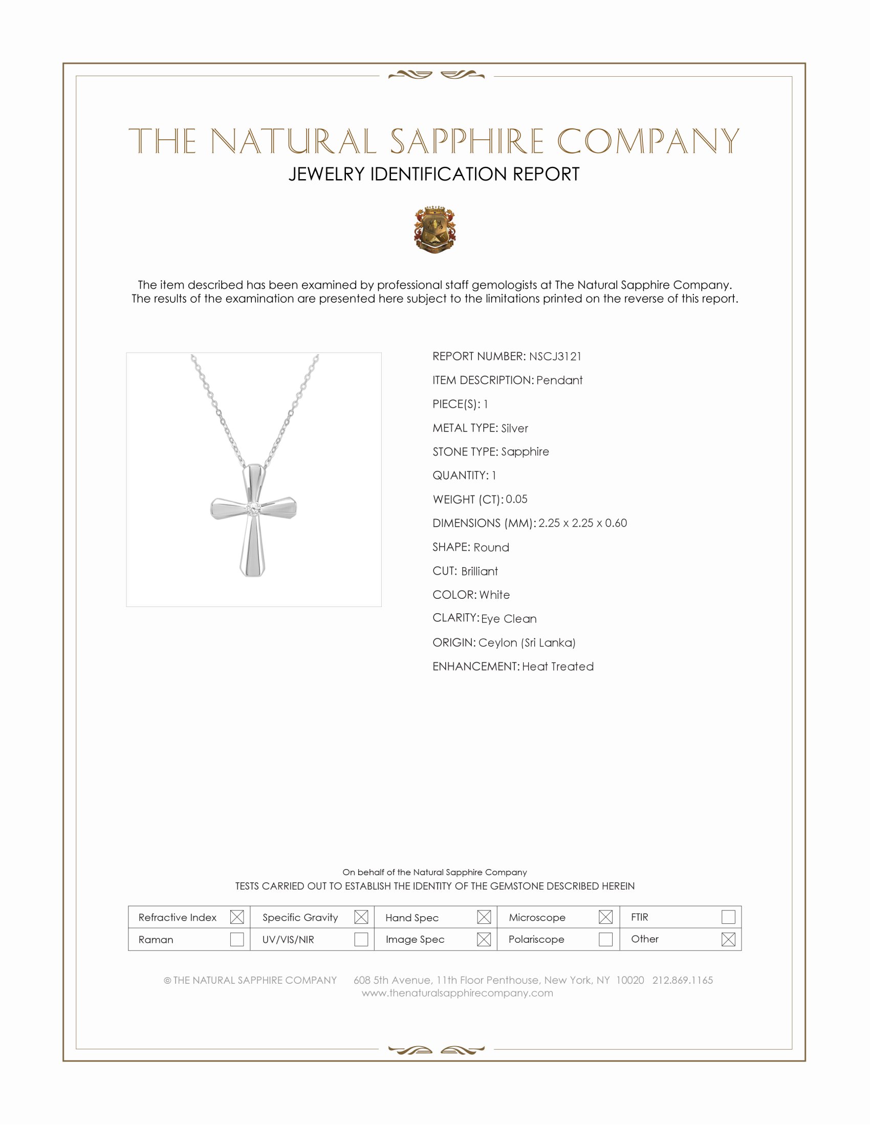 0.05 Ct. White Sapphire Accent Stones Pendant, Silver