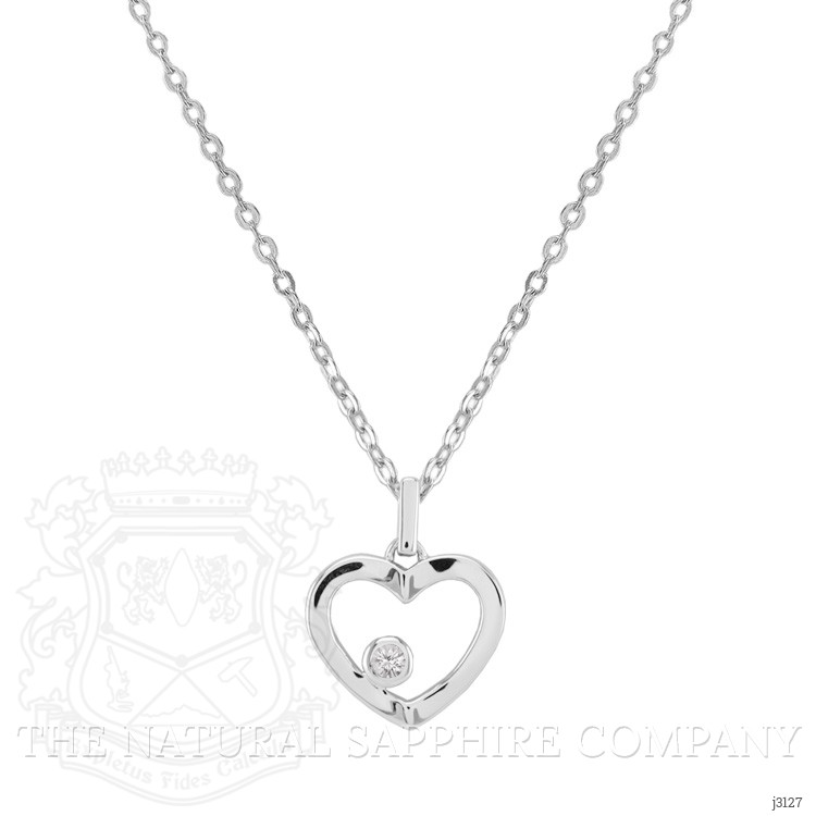 0.10 Ct. White Sapphire Solitaire Pendant, Silver