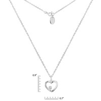 0.10 Ct. White Sapphire Solitaire Pendant, Silver Image