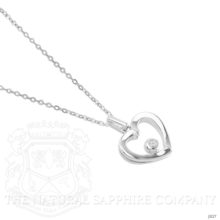 0.10 Ct. White Sapphire Solitaire Pendant, Silver