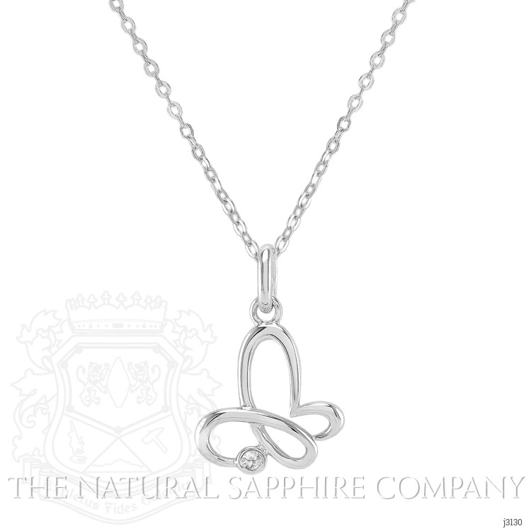 0.04 Ct. White Sapphire Accent Stones Pendant, Silver