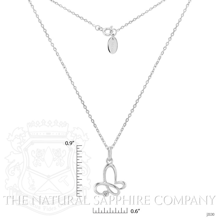 0.04 Ct. White Sapphire Accent Stones Pendant, Silver