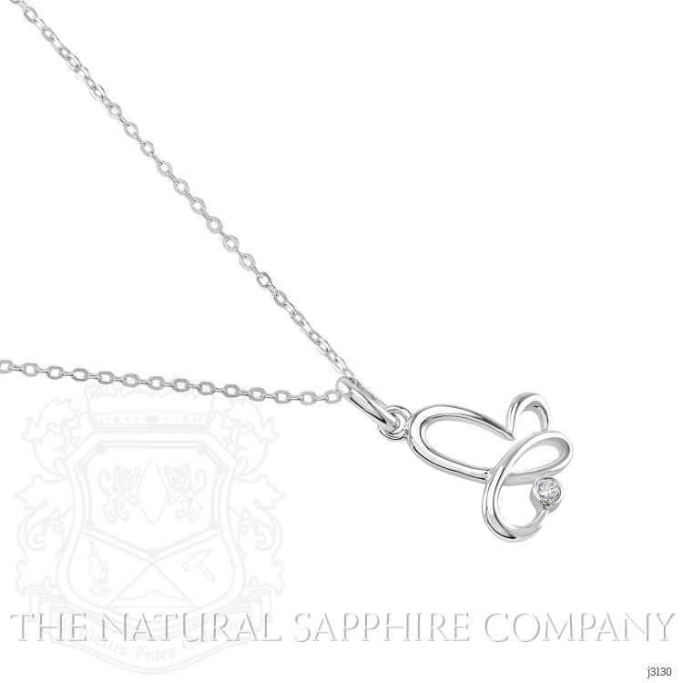 0.04 Ct. White Sapphire Accent Stones Pendant, Silver