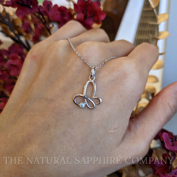0.04 Ct. White Sapphire Accent Stones Pendant, Silver