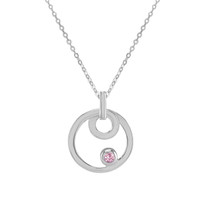 0.10 Ct. Pink Sapphire Solitaire Pendant, Silver Video