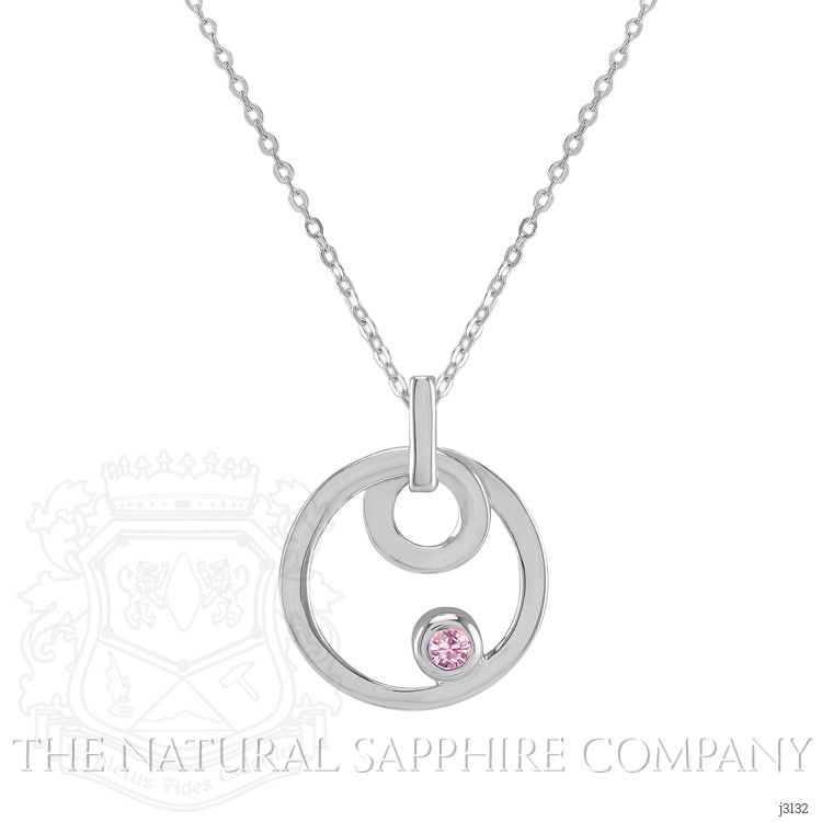 0.10 Ct. Pink Sapphire Solitaire Pendant, Silver