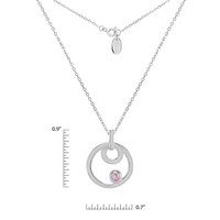 0.10 Ct. Pink Sapphire Solitaire Pendant, Silver Image