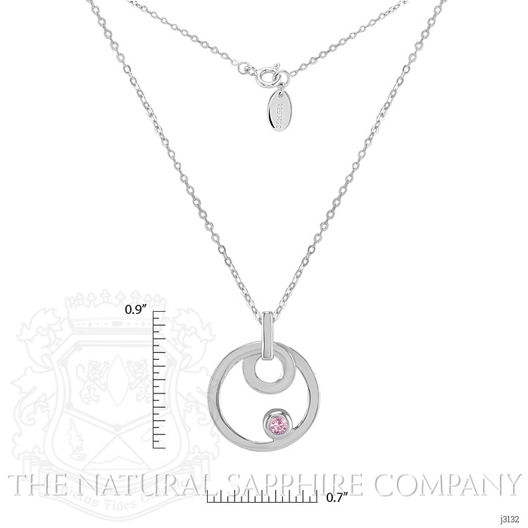 0.10 Ct. Pink Sapphire Solitaire Pendant, Silver