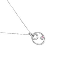0.10 Ct. Pink Sapphire Solitaire Pendant, Silver Image