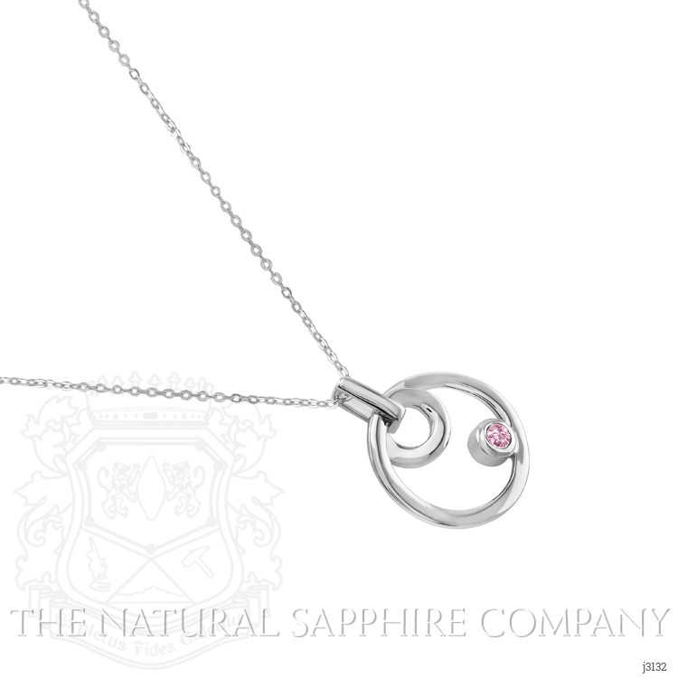 0.10 Ct. Pink Sapphire Solitaire Pendant, Silver