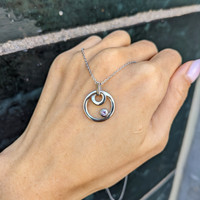 0.10 Ct. Pink Sapphire Solitaire Pendant, Silver Life Style