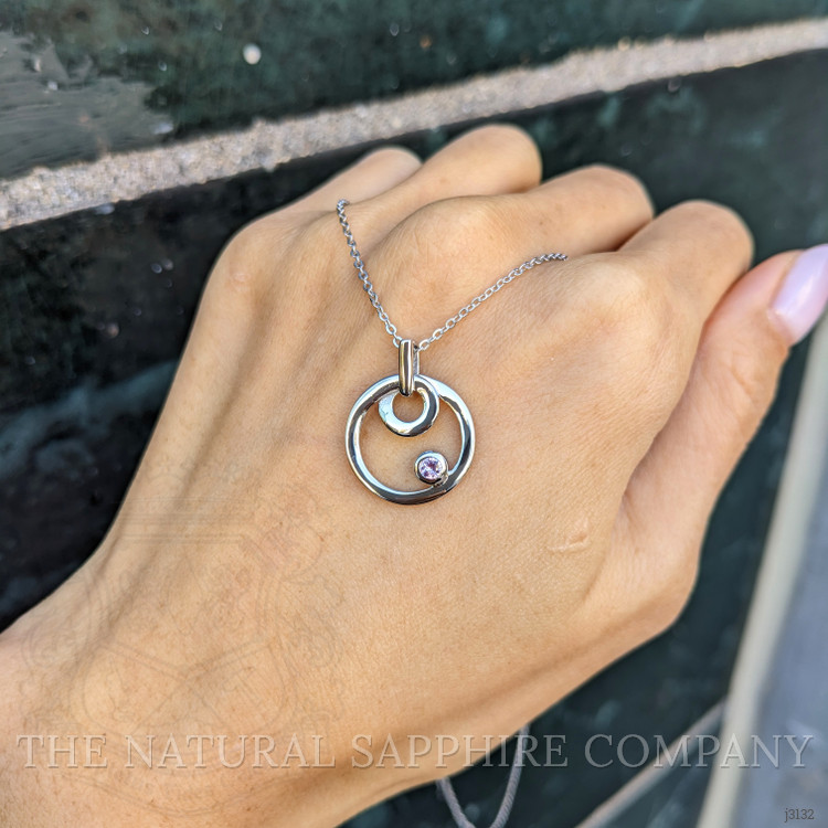 0.10 Ct. Pink Sapphire Solitaire Pendant, Silver