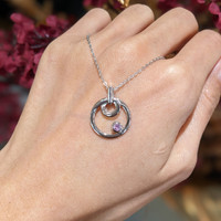 0.10 Ct. Pink Sapphire Solitaire Pendant, Silver Life Style