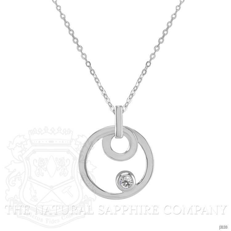 0.10 Ct. White Sapphire Solitaire Pendant, Silver