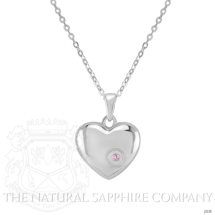 0.02 Ct. Pink Sapphire Solitaire Pendant, Silver