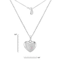 0.02 Ct. Pink Sapphire Solitaire Pendant, Silver Image