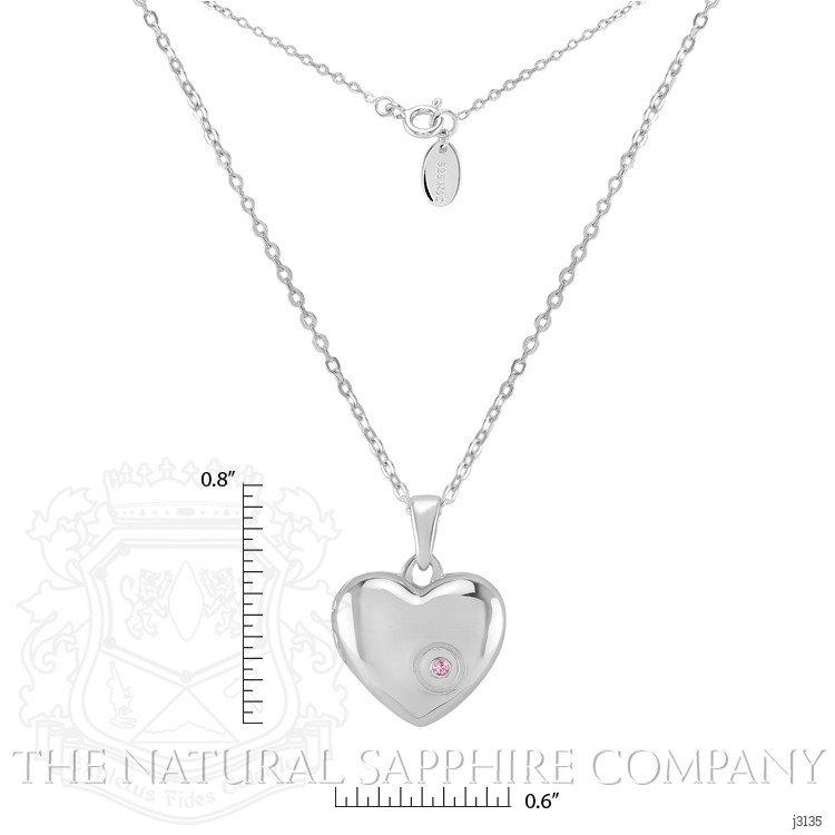 0.02 Ct. Pink Sapphire Solitaire Pendant, Silver