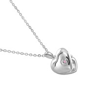 0.02 Ct. Pink Sapphire Solitaire Pendant, Silver Image