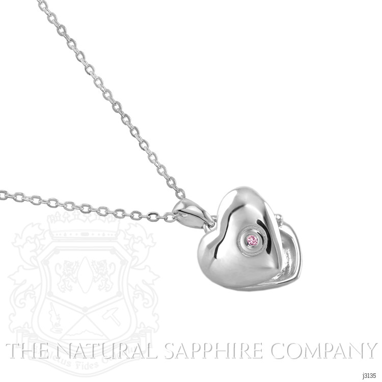 0.02 Ct. Pink Sapphire Solitaire Pendant, Silver
