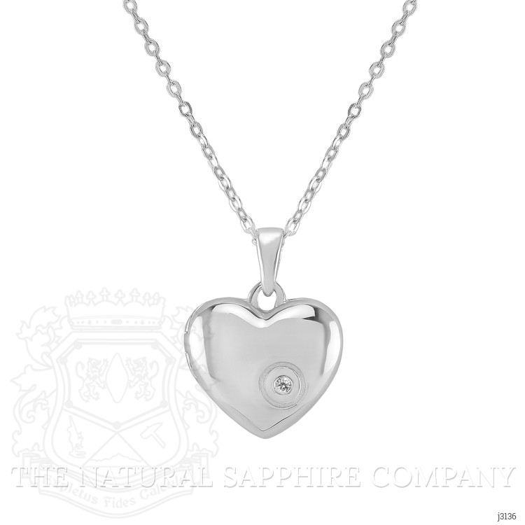 0.02 Ct. White Sapphire Solitaire Pendant, Silver