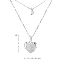 0.02 Ct. White Sapphire Solitaire Pendant, Silver Image