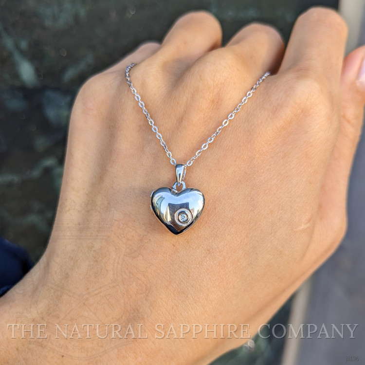0.02 Ct. White Sapphire Solitaire Pendant, Silver