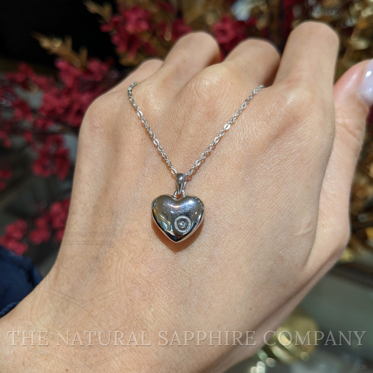 0.02 Ct. White Sapphire Solitaire Pendant, Silver