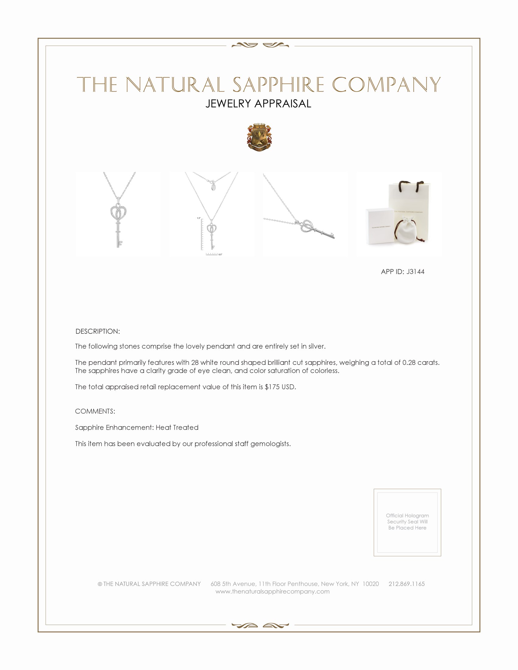 0.28 Ct. White Sapphire Accent Stones Pendant, Silver