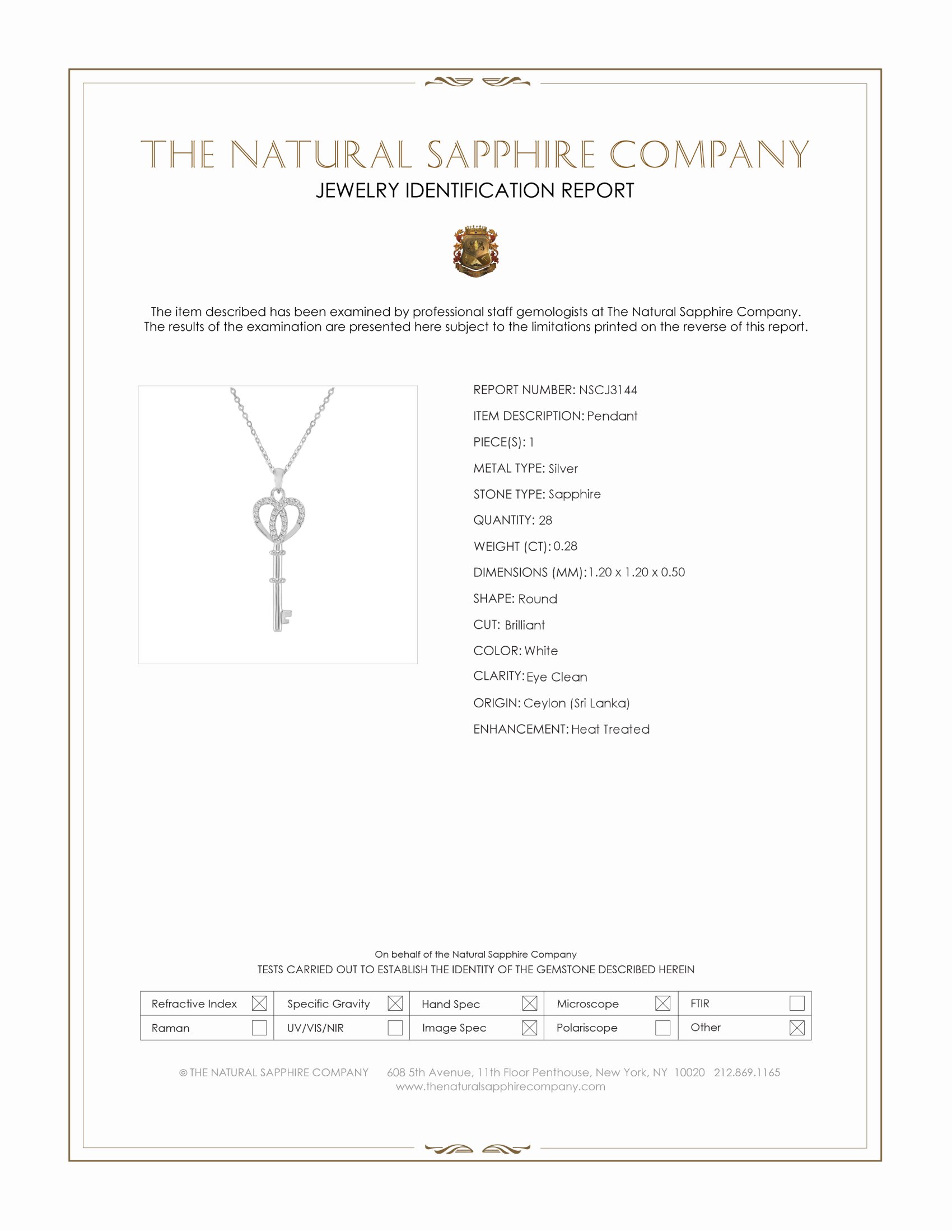 0.28 Ct. White Sapphire Accent Stones Pendant, Silver