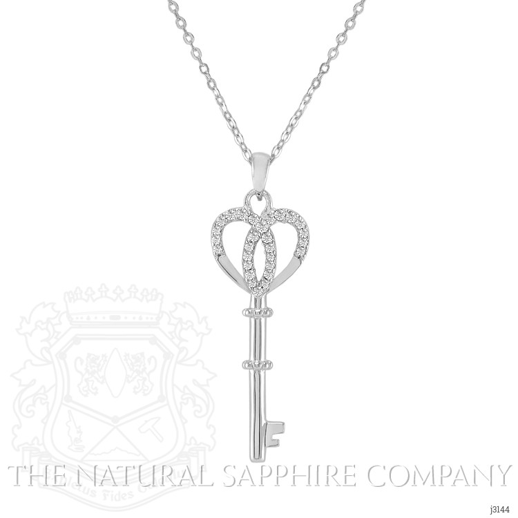 0.28 Ct. White Sapphire Accent Stones Pendant, Silver