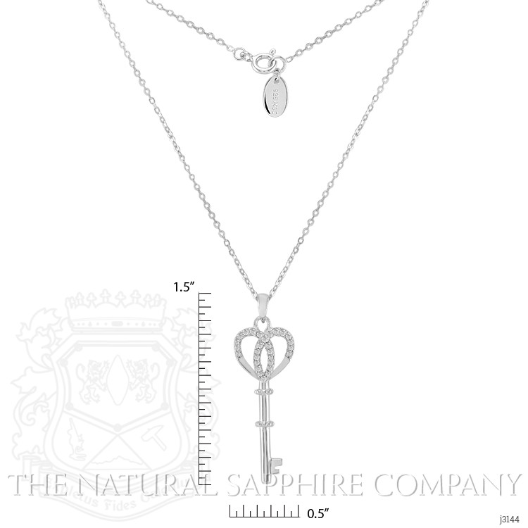 0.28 Ct. White Sapphire Accent Stones Pendant, Silver