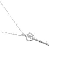 0.28 Ct. White Sapphire Accent Stones Pendant, Silver Image