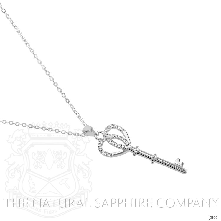 0.28 Ct. White Sapphire Accent Stones Pendant, Silver