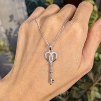 0.28 Ct. White Sapphire Accent Stones Pendant, Silver Life Style