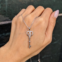 0.28 Ct. White Sapphire Accent Stones Pendant, Silver Life Style