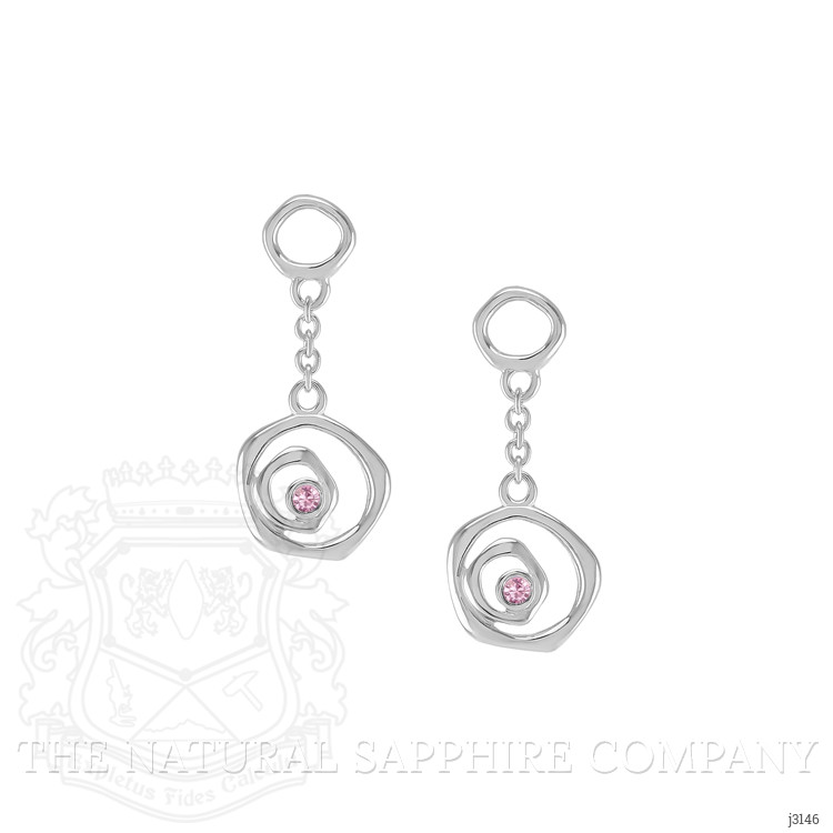 0.08 Ct.Tw. Pink Sapphire Drops Earrings, Silver