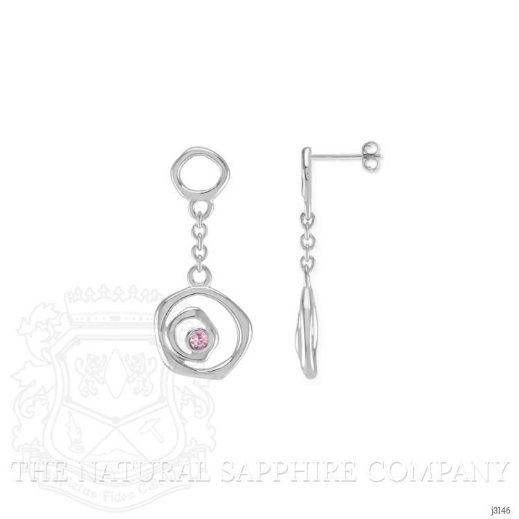 0.08 Ct.Tw. Pink Sapphire Drops Earrings, Silver