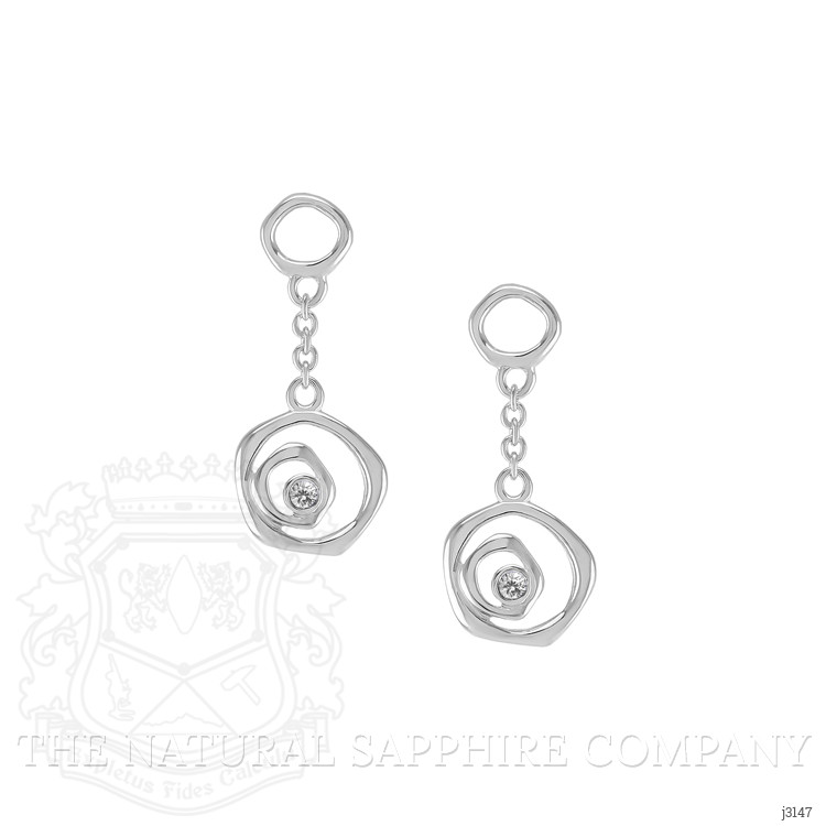 0.08 Ct.Tw. White Sapphire Drops Earrings, Silver