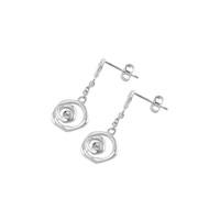 0.08 Ct.Tw. White Sapphire Drops Earrings, Silver Image