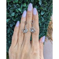 0.08&nbsp;Ct.Tw.Total Carat Weight White Sapphire Bezel Earrings, Silver Life Style