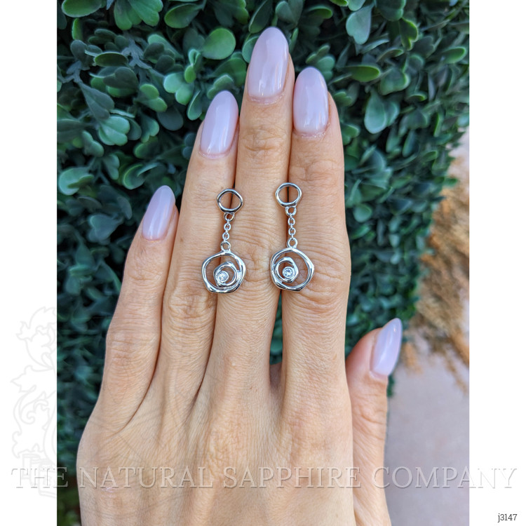 0.08 Ct.Tw. White Sapphire Bezel Earrings, Silver