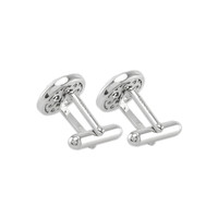 0.50 Ct. White Sapphire Solitaire Cufflink, Silver Image