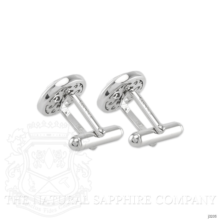 0.50 Ct. White Sapphire Solitaire Cufflink, Silver