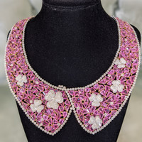 238.27 Ct. Sapphire Natural Diamond Antique Style Necklace, 18K Yellow Gold Image