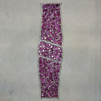 148.03 Ct.Tw.Total Carat Weight Sapphire Natural Diamond Accent Stones Bracelet, 18K White Gold Image